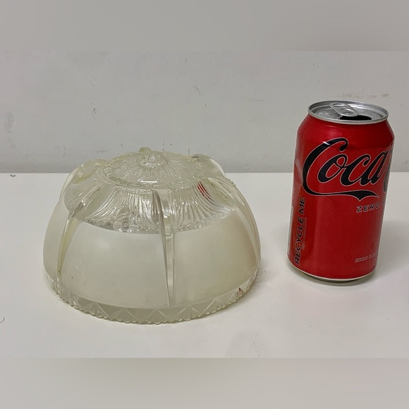 1920s 1930s Antique Art Deco Frosted Glass 3 Hole Canopy Light Shade Diffuser - Picture 16 of 16